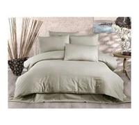 Parure de lit - 1 housse de couette 220x240 cm + 2 taies d'oreiller 60x60 cm - 70% polyester, 30% coton - Cappuccino
