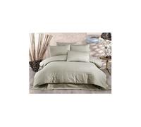 Parure de lit - 1 housse de couette 220x240 cm + 2 taies d'oreiller 60x60 cm - 70% polyester, 30% coton - Cappuccino Marron G