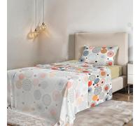PARURE DE LIT 1 PLACE ET DEMIE SANS REPASSAGE FANTASY - Microfibre - Drap plat 180 × 270 cm, drap-housse 120 × 200 cm avec bonnet élastiqué de 25 cm, taie d'oreiller 50 × 80 cm - Acquerello