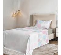 PARURE DE LIT 1 PLACE ET DEMIE SANS REPASSAGE FANTASY - Microfibre - Drap plat 180 × 270 cm, drap-housse 120 × 200 cm avec bonnet élastiqué de 25 cm, taie d’oreiller 50 × 80 cm - Molecole