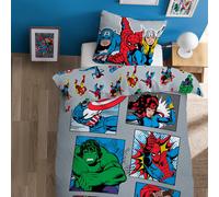 Parure de lit 100% coton, marvel home comics super-héros gris 140X200 63X63