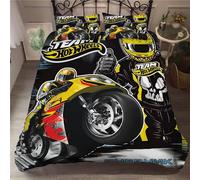 Parure De Lit 100 % Microfibre Douce Et Confortable Hot Wheels Sports Car - 1 Housse De Couette + 2 Taies D'oreiller 80 X 80 Cm Fermeture Éclair Rose Gris, Racing