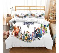 Parure De Lit 100 X 135 Cm, Douce Pour La Peau, Motif Kingdom Hearts, Housse De Couette En Coton, Pour Filles Et Adolescentes, Avec Taie D'oreiller