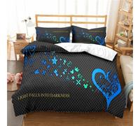 Parure De Lit 100 X 135 Cm, Douce Pour La Peau, Motif Kingdom Hearts, Housse De Couette En Coton, Pour Filles Et Adolescentes, Avec Taie D'oreiller