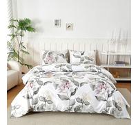 Parure De Lit 120x190/200 cm en Microfibre, Ensemble de Draps 3 Pièces Imprimée, Drap Housse Ajustable 120x200 cm cm, Drap Plat 1 Personne 180x250 cm et 1 Taie d'oreiller 50x80, Voyage Fleur Violet