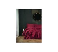 Parure de lit - 1 housse de couette 220 x 240 cm + 2 taies d'oreiller 60 x 60 cm - Satiné 100% coton - Rouge
