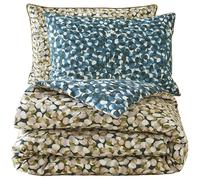 Parure de lit 140x200 cm 50x70 cm percale coton RICOCHET vert 2 pièces