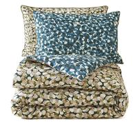 Parure de lit 140x200 cm 50x80 cm percale coton RICOCHET vert 2 pièces