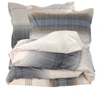 Parure de lit 140x200 cm 65x65 cm percale ESTEBAN beige 2 pièces