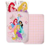 Parure de lit - 140x200 cm - Disney - Ariel, Jasmine, Raiponce, Cendrillon