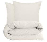 Parure de lit 140x200 cm set 65x65 cm percale MANOIR Ivoire