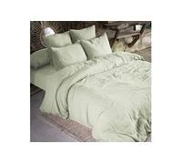 Parure de lit 140x200 double gaze de coton vert d'eau