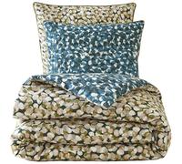 Parure de lit 160x210 cm 65x65 cm percale coton RICOCHET vert 2 pièces