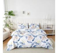 Parure De Lit 180x190/200 cm en Microfibre, Ensemble de Draps 4 Pièces Imprimée, Drap Housse Ajustable 180x200 cm cm, Drap Plat 2 Personnes 240x250 cm et 1 Taie d'oreiller 50x80, Orchidée Chant Fleur