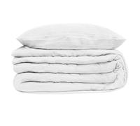 Parure de lit 2 Personnes en Gaze de Coton Blanc 260 x 240 cm Housse de Couette avec 2 taies - Atmosphera