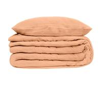 Parure de lit 2 Personnes en Gaze de Coton Rose 260 x 240 cm Housse de Couette avec 2 taies - Atmosphera