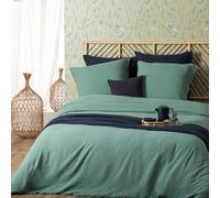 Atmosphera – Parure de couette en double gaze céladon 240 x 220 cm