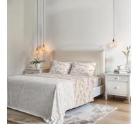 Parure DE LIT 2 Personnes sans Repassage Karma - Microfibre - Drap Plat 240 × 270 cm, Drap-Housse 170 × 200 cm avec Bonnet élastiqué de 25 cm, 2 taies d’Oreiller 50 × 80 cm - Bouquet Rose