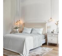 Parure DE LIT 2 Personnes sans Repassage Karma - Microfibre - Drap Plat 240 × 270 cm, Drap-Housse 170 × 200 cm avec Bonnet élastiqué de 25 cm, 2 taies d’Oreiller 50 × 80 cm - BREZZA