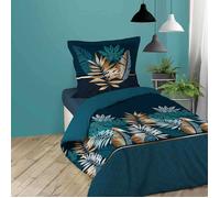Douceur d'Intérieur – Parure de lit 2 pièces Alianor – 100% coton – 140 x 200 cm Bleu