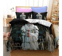 Parure De Lit 2 Pieces Avec Housse De Couette Et Motif Clown, Pour Lit Simple, Queen, King Size, Livraison Directe, Film D'horreur