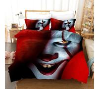 Parure De Lit 2 Pieces Avec Housse De Couette Et Motif Clown, Pour Lit Simple, Queen, King Size, Livraison Directe, Film D'horreur
