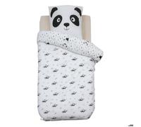 Parure de lit 2 pièces enfant panda ""Andy"" coton violet 140x200cm - Atmosphera Créateur d'intérieur