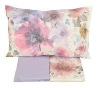 Parure de lit 2 Places en Pur Coton 240 x 280 cm Drap Housse 175 x 200 cm 2 taies d'oreiller 50 x 80 cm Flower Power - Gabel