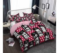 Parure De Lit 200 X 200 Cm, Housse De Couette Betty Boop Et 2 Taies D'oreiller 80 X 80 Cm, 3 Pieces, Douce Et Moelleuse, Avec Fermeture Éclair, Mignonne