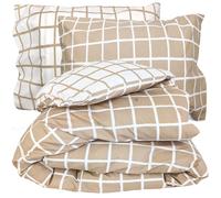 Parure de lit 200x200 cm 50x70 cm percale DDM MAX Beige 3 pièces