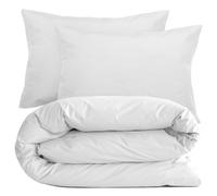 Parure de lit 200x200 cm set 50x70 cm percale MANOIR gris Perle