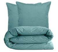 Parure de lit 200x200 cm set 65x65 cm percale MANOIR vert Opale