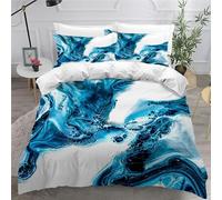 Parure de Lit 200x200cm Adulte Marbre Housse de Couette 1 Personne Motif Crème Marbré Abstrait 3 Pièces Parure de Lit Réversible Enfant avec 2 Taies d'oreiller 50x75cm, pour Enfant Adolescents