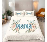 Parure de Lit 220x240cm Fleurs Housse de Couette Enfant 2 Personnes Adolescents Motif Festif De Papillons Et De Fleurs Parure de Lit Microfibre avec Fermeture Éclair, 2 Taie d'oreiller 65x65 cm