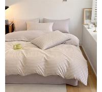 Parure de lit 240X220 à Rayures Simples pour Filles,Garçons et Adolescents,Housse de Couette 240X220 à Larges Rayures Géométriques,Housse de Couette 240X220 en Microfibre Douce et Respirante,Ens