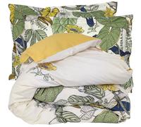 Parure de lit 240x220 cm 50x70 cm 100% coton TOCO vert 3 pièces