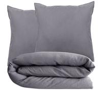 Parure de lit 240x220 cm et 65x65 cm collection OPERA gris brume 3 pièces