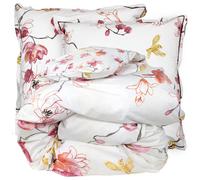 Parure de lit 240x220 cm percale 100% coton ELISA Rose 3 pièces