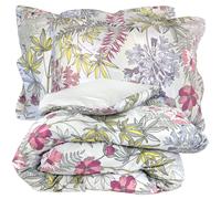 Parure de lit 240x220 cm satin de coton ANAÏS multicolore 3 pièces taies 50x70 cm