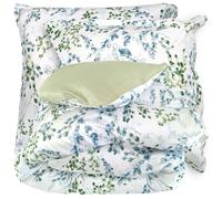 Parure de lit 240x220 cm satin de coton ANGÈLE vert tilleul 3 pièces