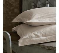 Parure de lit 240x220 cm set 50x70 satin CONCERTO rayures beige Lin