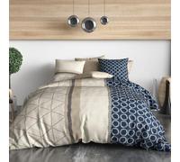 Parure de lit 240x260 cm Coton 57 Fils - Parure de Couette 3 pièces Noribai