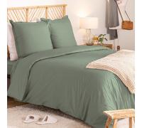 Parure de lit 260 x 240 cm en percale de coton tilleul