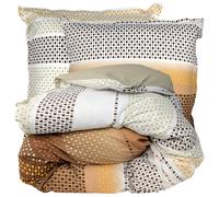 Parure de lit 260x240 cm 100% coton NIAGARA marron Châtaigne 3 pièces