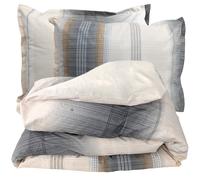 Parure de lit 260x240 cm 50x70 cm percale ESTEBAN beige 3 pièces