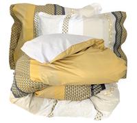 Parure de lit 260x240 cm 50x70 cm percale MARLOW Miel 3 pièces