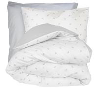 Parure de lit 260x240 cm 65x65 cm percale de coton ALEX gris Nuage 3 pièces