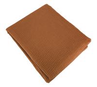 Parure de lit 260x240 cm double gaze de coton GAZGAZ caramel 3 pièces