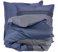 Parure de lit 260x240 cm satin de coton ENZO bleu