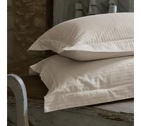 Parure de lit 260x240 cm set 65x65 satin CONCERTO rayures beige Lin